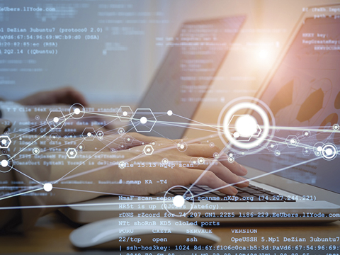System engineering concept - Engineers working in the office - GUI (Graphical User Interface)