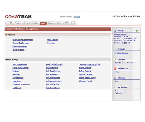 screenshot of tools tab